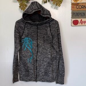 NWOT Soho Sport Grey Full Zip Equestrian Horse Sweatshirt Hoodie L